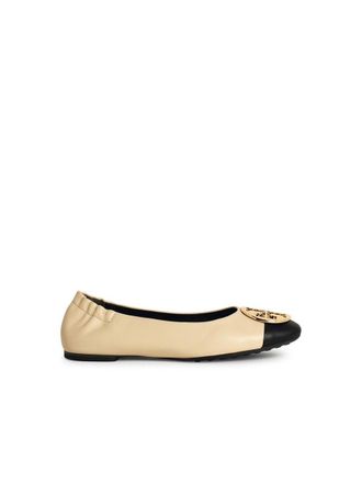 Tory Burch Claire Two-Color Leather Ballet Flats