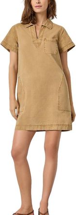Lilla P Twill Split Neck Collared Dress