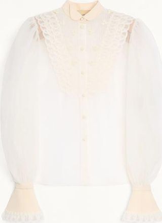 Valentino Camicia In Organza Ricamata Donna VANIGLIA 36