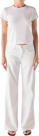 Amo Regina Mid Rise Wide Leg Jeans In White