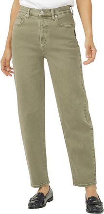 Silver Jeans Co Arc High Waist Slim Barrel Jeans in Military Green at Nordstrom, Size 24 X 27