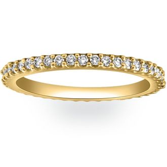Pompeii3 1/2Ct Diamond Eternity Ring Prong Stackable Wedding Band 14k Yellow Gold