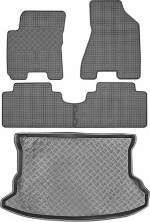 OEM Juego De Alfombrillas De Goma Para Coche Y Alfombrilla Para Maletero Para Kia Sportage Ii Suv (2004-2010)