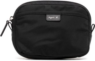 agnès b. curved logo-patch wallet - unisex - Nylon - One Size - Black