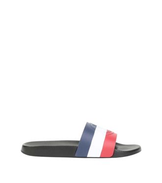 Moncler Charcoal Striped Slides