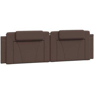 vidaXL Cabecero De Cama Acolchado Cuero Sint&eacute;tico Marr&oacute;n 180 Cm Vidaxl