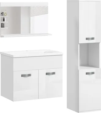 Kleankin Muebles de Ba&ntilde;o 30x30x131.5 cm Blanco
