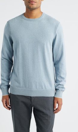 Jack Victor Grassi Crewneck Cotton & Cashmere Sweater in Light Blue at Nordstrom, Size Xx-Large