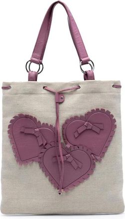 Saint Laurent Pre-owned Tote Bags, female, Brown, Size: ONE SIZE Pre-owned Heart Appliqu&eacute; Tote Bag