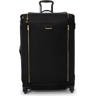 Tumi Voyageur L&eacute;ger Large Dual Access Expandable Checked Luggage in Black/Gold at Nordstrom