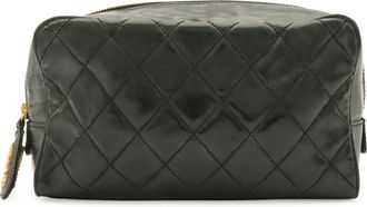 Chanel Black Patent Leather Clutch Bag Pouch (Pre-Owned)