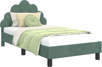 vidaXL Cama Para Ni&ntilde;os Con Cabecero Verde Mar 80 X 160 Cm Terciopelo Vidaxl