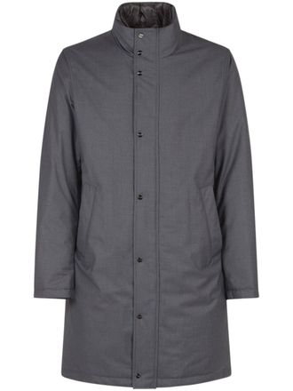 Herno Jas met enkele rij knopen en hoge hals - Grijs