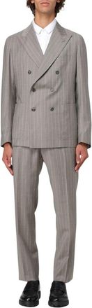 Tagliatore Double-breasted Pinstripe Suit - Heren - Business pakken - Grijs - XL - Wol - Kostuums