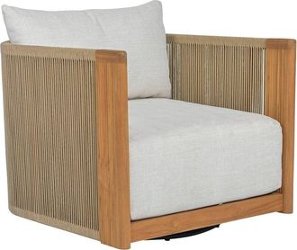 Safavieh Couture Marina Teak Swivel Patio Chair