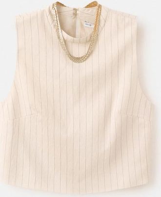 Mango Top dettaglio catena bianco sporco - Donna - XS - MANGO