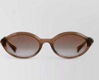 Gucci acetate round sunglasses bamboo temples