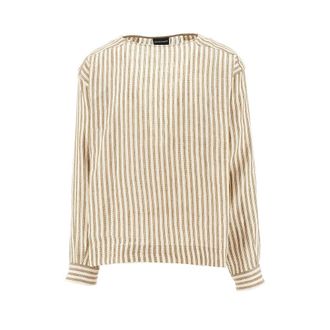 Emporio Armani Striped jute-effect blouse Man XL