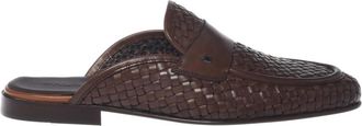 Baldinini Gevlochten leren klomp - Heren - Slip ons - Bruin - 44 EU - Leer - Schoenen