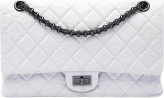 Chanel Pre-owned Vintage Double Flap Shoulder Bag - Dames - Vintage Schoudertas - Wit - ONE Size - Leer - Vintage