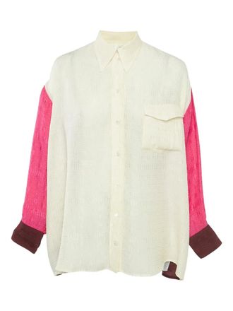 Victoria Beckham textured-crepe shirt - White