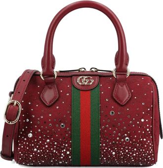 Gucci Ophidia kleine verfraaide shopper met streep - Rood