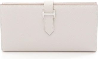 Herm&egrave;s White Epsom Leather Leather Long Wallet (Bi-Fold) (Pre-Owned)