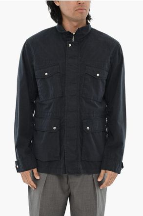 Woolrich Lightweight Cotton Utility Jacket with Concealed Closure size Xxl