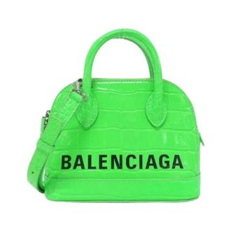 Balenciaga Pre-owned Mini Bags, female, Green, Size: ONE SIZE Pre-owned Ville Leather Shoulder Bag