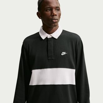 Nike Mens Club Long-Sleeve Rugby Top in Black | IM5572-010