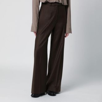 Frankie Shop Brown Brickell flannel trousers
