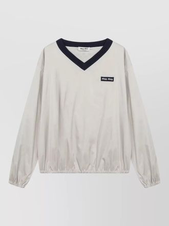 Miu Miu jacket elastic hem long sleeves v neckline