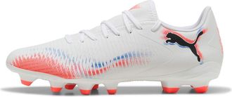 Puma Unisex Future 8 Play Fg/Ag Soccer Shoe, Puma White Puma Black Glowing Red, 7.5 UK