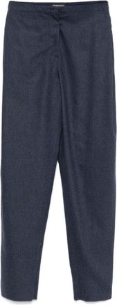 Emporio Armani Straight Trousers, female, Blue, Size: 2XS Straight Trousers