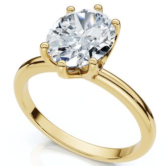 Pompeii3 Certified 1 1/2Ct Lotus Solitaire Diamond Engagement Ring 14k Gold Lab Grown
