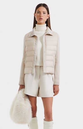 Rudsak Ellie Hybrid Knit & Light Down Jacket in Vanilla at Nordstrom, Size Medium