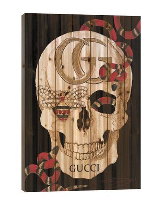 iCanvas Icanvas Gucci Skull Ii Wood Print By Studio One