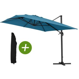Habitat et Jardin Habitat Et Jardin - Parasol Lateral De Jard&iacute;n Alu sun 4 - Rectangular - 3 X 4 M - Azul + Funda Protectora