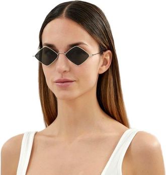 Saint Laurent Womens Sunglasses Silver-Grey Metal Eyewear - Silver/grey