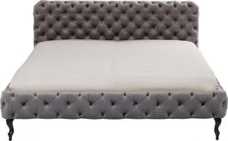 Kare Design Cama velvet gris plata 160x200 cm