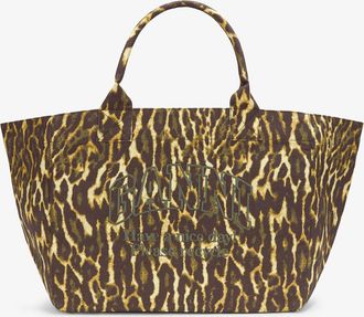 Ganni Lemon Grass Tote XXL in Gradient Leopard