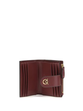 Pinko Calf Leather with Love Birds Emblem Wallet - Red