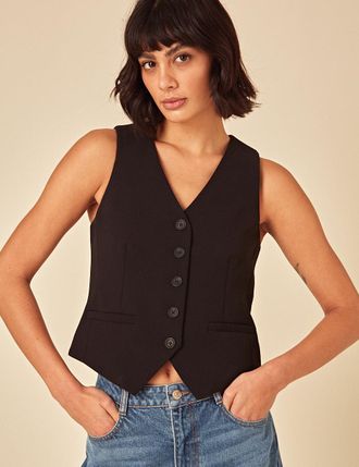 Nobody's Child Black V-Neck Waistcoat