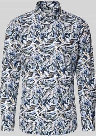 Olymp Level 5 Slim Fit Businesshemd aus Baumwolle mit Kentkragen in Marine, Gr&ouml;&szlig;e 38