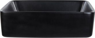 Beliani Beliani - Lavabo De Encimera Ba&ntilde;o Cer&aacute;mica Rectangular Negro Mate 49 X 38 Cm Travesia