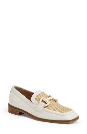Bruno Magli Natalie Bit Loafer in White Raffia at Nordstrom, Size 10.5