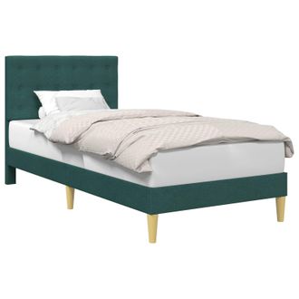 vidaXL Struttura Del Letto Verde Scuro 100 X 200 Cm Tessuto Vidaxl