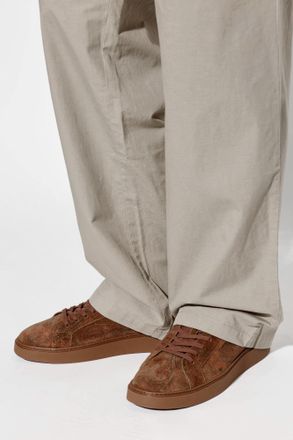 Etro Suede Sports Shoes, Mens, Brown