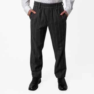 Burberry Mens Pinstriped Wool Tailored Trousers, Brand Size 50 ( Waist Size 34.3 )
