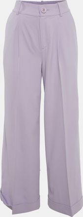 Alice & Olivia Alice + Olivia Purple Crepe Wide Leg Pants